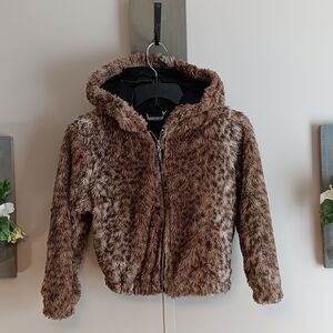 Jou Jou Kids Tan Fuzzy Puffer Jacket